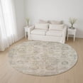 thumbnail image 1 of Addison Rugs Mayfield Premium Machine Washable Transitional Border Linen Round Rug, 8' x 8', 1 of 6