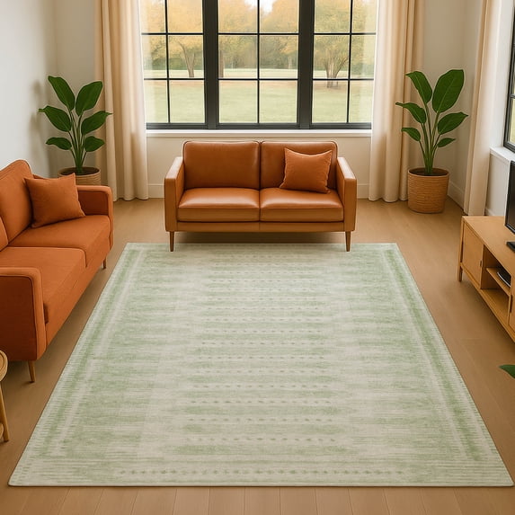 Addison Rugs Mayfield Premium Machine Washable Transitional Border Sage Rectangle Rug, 5' x 7'6"