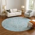 thumbnail image 1 of Addison Rugs Mayfield Premium Machine Washable Transitional Border Sky Round Rug, 8' x 8', 1 of 6