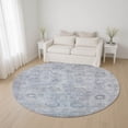 thumbnail image 1 of Addison Rugs Mayfield Premium Machine Washable Transitional Border Sky Round Rug, 8' x 8', 1 of 6