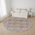 thumbnail image 1 of Addison Rugs Mayfield Premium Machine Washable Transitional Border Terracotta Round Rug, 8' x 8', 1 of 6