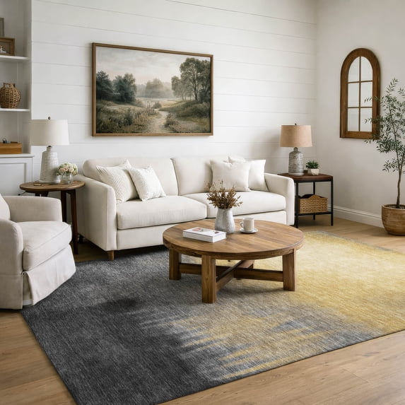 Addison Rugs Mayfield Premium Machine Washable Transitional Botanical Granite Rectangle Rug, 8' x 10'