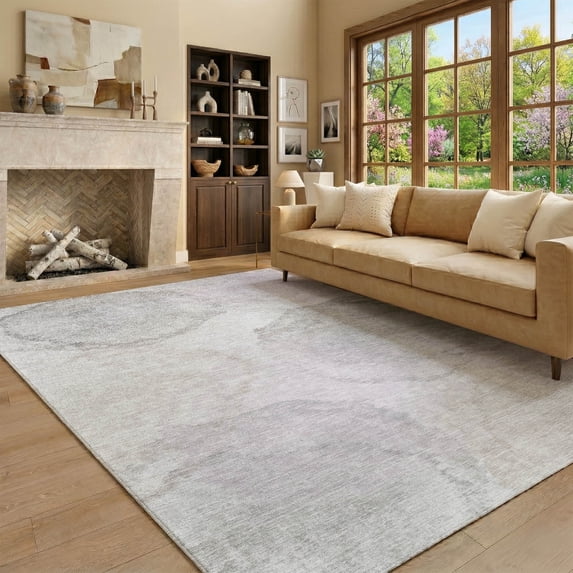 Addison Rugs Mayfield Premium Machine Washable Transitional Casual Beige Rectangle Rug, 3' x 5'