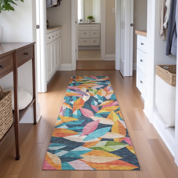 Addison Rugs Mayfield Premium Machine Washable Transitional Casual Navy Runner Rug, 2'3" x 7'6"