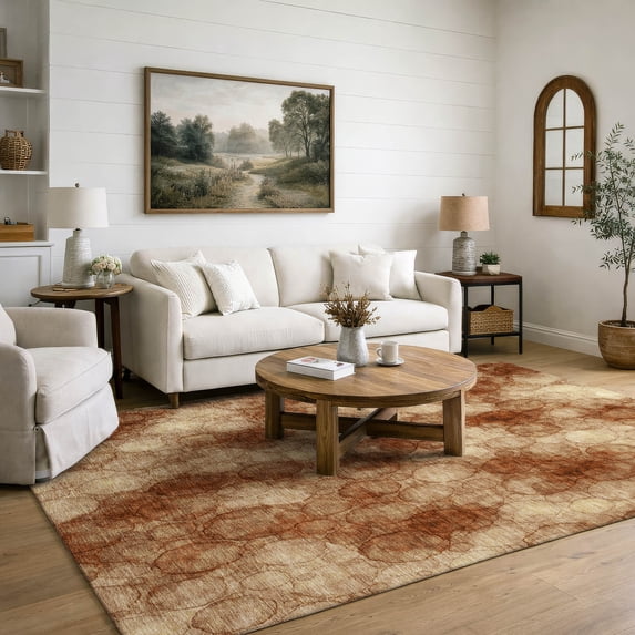 Addison Rugs Mayfield Premium Machine Washable Transitional Casual Paprika Rectangle Rug, 10' x 14'