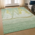thumbnail image 1 of Addison Rugs Mayfield Premium Machine Washable Transitional Coastal Green Rectangle Rug, 3' X 5' Machine Washable Transitional Coastal Green Oversized Sherpa Throw Blanket, 1 of 6