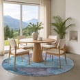 thumbnail image 1 of Addison Rugs Mayfield Premium Machine Washable Transitional Contemporary Blue Round Rug, 8' x 8', 1 of 6