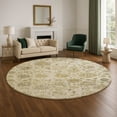 thumbnail image 1 of Addison Rugs Mayfield Premium Machine Washable Transitional Damask Beige Round Rug, 8' x 8', 1 of 6