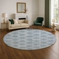 thumbnail image 1 of Addison Rugs Mayfield Premium Machine Washable Transitional Damask Blue Round Rug, 8' x 8', 1 of 6