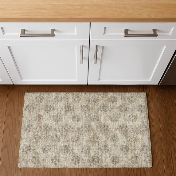Addison Rugs Mayfield Premium Machine Washable Transitional Damask Gold Rectangle Rug, 1'8" x 2'6"