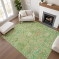 thumbnail image 1 of Addison Rugs Mayfield Premium Machine Washable Transitional Damask Lime Rectangle Rug, 9' x 12', 1 of 7