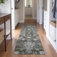thumbnail image 1 of Addison Rugs Mayfield Premium Machine Washable Transitional Damask Pewter Runner Rug, 2'3" x 7'6", 1 of 5