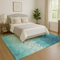 thumbnail image 1 of Addison Rugs Mayfield Premium Machine Washable Transitional Damask Teal Rectangle Rug, 10' x 14', 1 of 7