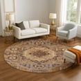 thumbnail image 1 of Addison Rugs Mayfield Premium Machine Washable Transitional Diamond Copper Round Rug, 8' x 8', 1 of 6