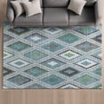 thumbnail image 1 of Addison Rugs Mayfield Premium Machine Washable Transitional Diamond Teal Rectangle Rug, 10' x 14', 1 of 6