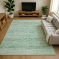 thumbnail image 1 of Addison Rugs Mayfield Premium Machine Washable Transitional Diamonds Aloe Rectangle Rug, 9' X 12' Machine Washable Transitional Diamonds Aloe Oversized Sherpa Throw Blanket, 1 of 7