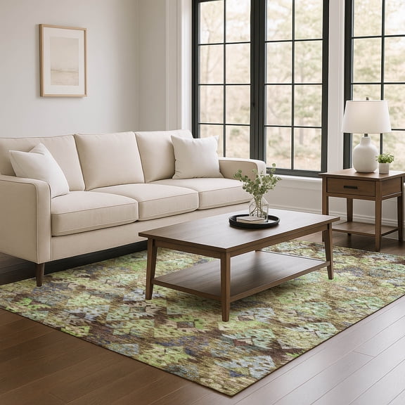 Addison Rugs Mayfield Premium Machine Washable Transitional Diamonds Brown Rectangle Rug, 8' x 10'