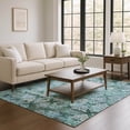 thumbnail image 1 of Addison Rugs Mayfield Premium Machine Washable Transitional Diamonds Emerald Rectangle Rug, 3' X 5' Machine Washable Transitional Diamonds Emerald Oversized Sherpa Throw Blanket, 1 of 7
