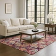 thumbnail image 1 of Addison Rugs Mayfield Premium Machine Washable Transitional Diamonds Paprika Rectangle Rug, 10' X 14' Machine Washable Transitional Diamonds Paprika Oversized Sherpa Throw Blanket, 1 of 7