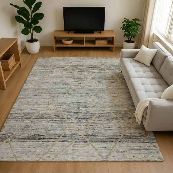 Addison Rugs Mayfield Premium Machine Washable Transitional Diamonds Pewter Rectangle Rug, 9' X 12' Machine Washable Transitional Diamonds Pewter Oversized Sherpa Throw Blanket