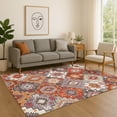 thumbnail image 1 of Addison Rugs Mayfield Premium Machine Washable Transitional Ethnic Paprika Rectangle Rug, 8' X 10' Machine Washable Transitional Ethnic Paprika Oversized Sherpa Throw Blanket, 1 of 6