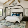 thumbnail image 1 of Addison Rugs Mayfield Premium Machine Washable Transitional Floral Aloe Rectangle Rug, 2'6" X 3'10" Machine Washable Transitional Floral Aloe Oversized Sherpa Throw Blanket, 1 of 7