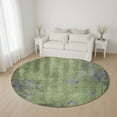 thumbnail image 1 of Addison Rugs Mayfield Premium Machine Washable Transitional Floral Aloe Round Rug, 8' x 8', 1 of 6