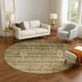 thumbnail image 1 of Addison Rugs Mayfield Premium Machine Washable Transitional Floral Aloe Round Rug, 8' x 8', 1 of 6