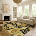 thumbnail image 1 of Addison Rugs Mayfield Premium Machine Washable Transitional Floral Black Rectangle Rug, 3' x 5', 1 of 6