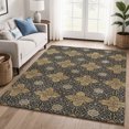 thumbnail image 1 of Addison Rugs Mayfield Premium Machine Washable Transitional Floral Black Rectangle Rug, 9' x 12', 1 of 6