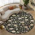 thumbnail image 1 of Addison Rugs Mayfield Premium Machine Washable Transitional Floral Black Round Rug, 8' x 8', 1 of 8