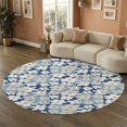 thumbnail image 1 of Addison Rugs Mayfield Premium Machine Washable Transitional Floral Blue Round Rug, 8' x 8', 1 of 8