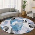 thumbnail image 1 of Addison Rugs Mayfield Premium Machine Washable Transitional Floral Blue Round Rug, 8' x 8', 1 of 6
