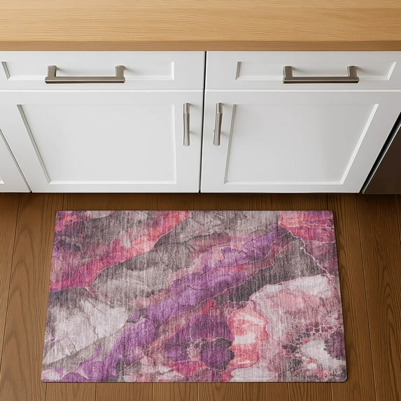 Addison Rugs Mayfield Premium Machine Washable Transitional Floral Blush Rectangle Rug, 1'8" x 2'6"