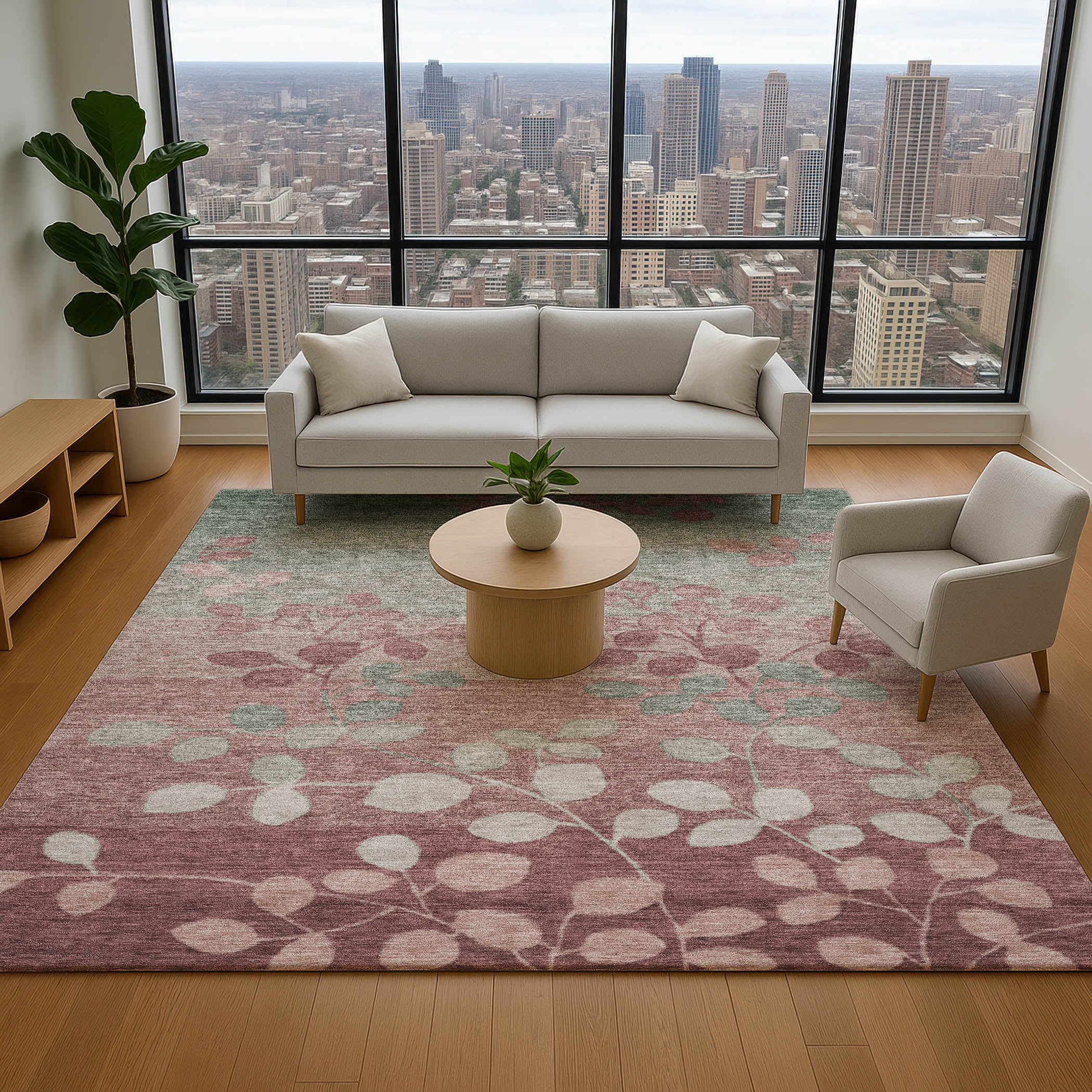 Addison Rugs Mayfield Premium Machine Washable Transitional Floral ...