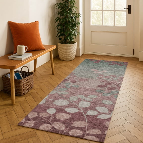 Addison Rugs Mayfield Premium Machine Washable Transitional Floral Blush Runner Rug, 2'3" x 7'6"