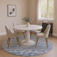 thumbnail image 1 of Addison Rugs Mayfield Premium Machine Washable Transitional Floral Denim Round Rug, 8' x 8', 1 of 6
