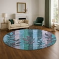 thumbnail image 1 of Addison Rugs Mayfield Premium Machine Washable Transitional Floral Denim Round Rug, 8' x 8', 1 of 6
