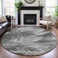 thumbnail image 1 of Addison Rugs Mayfield Premium Machine Washable Transitional Floral Gray Round Rug, 8' x 8', 1 of 5