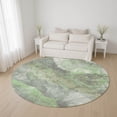 thumbnail image 1 of Addison Rugs Mayfield Premium Machine Washable Transitional Floral Green Round Rug, 8' x 8', 1 of 6