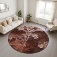 thumbnail image 1 of Addison Rugs Mayfield Premium Machine Washable Transitional Floral Merlot Round Rug, 8' x 8', 1 of 5