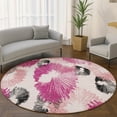 thumbnail image 1 of Addison Rugs Mayfield Premium Machine Washable Transitional Floral Pink Round Rug, 8' x 8', 1 of 6