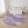 thumbnail image 1 of Addison Rugs Mayfield Premium Machine Washable Transitional Floral Purple Round Rug, 8' x 8', 1 of 6