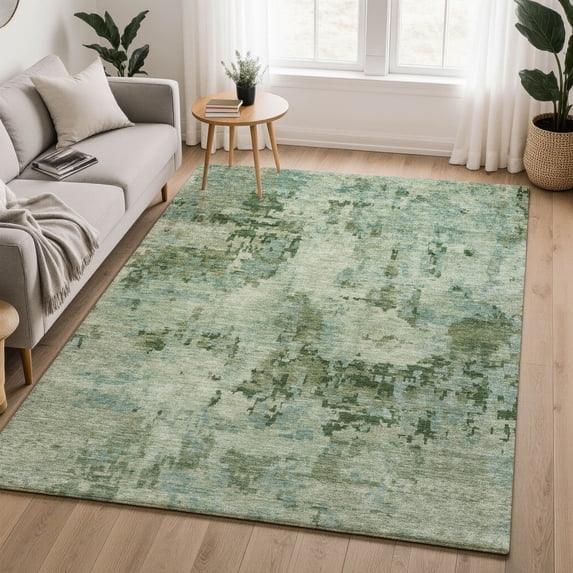 Addison Rugs Mayfield Premium Machine Washable Transitional Floral Sage Rectangle Rug, 10' x 14'