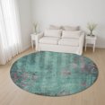 thumbnail image 1 of Addison Rugs Mayfield Premium Machine Washable Transitional Floral Seafoam Round Rug, 8' x 8', 1 of 6