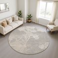 thumbnail image 1 of Addison Rugs Mayfield Premium Machine Washable Transitional Floral Silver Round Rug, 8' x 8', 1 of 5