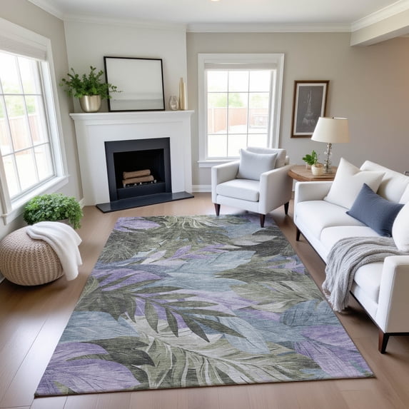 Addison Rugs Mayfield Premium Machine Washable Transitional Floral Taupe Rectangle Rug, 10' x 14'
