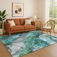 thumbnail image 1 of Addison Rugs Mayfield Premium Machine Washable Transitional Floral Teal Rectangle Rug, 10' x 14', 1 of 7