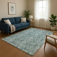 thumbnail image 1 of Addison Rugs Mayfield Premium Machine Washable Transitional Floral Teal Rectangle Rug, 9' x 12', 1 of 7