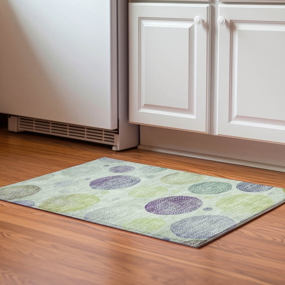 Addison Rugs Mayfield Premium Machine Washable Transitional Geometric Aloe Rectangle Rug, 1'8" x 2'6"